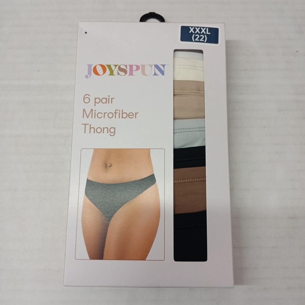 Joyspun Microfiber Thong Women’s Size XXXL‎ (22) 6 Pair Super Soft Lays Flat